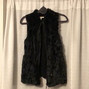 Black Faux-Fur Vest